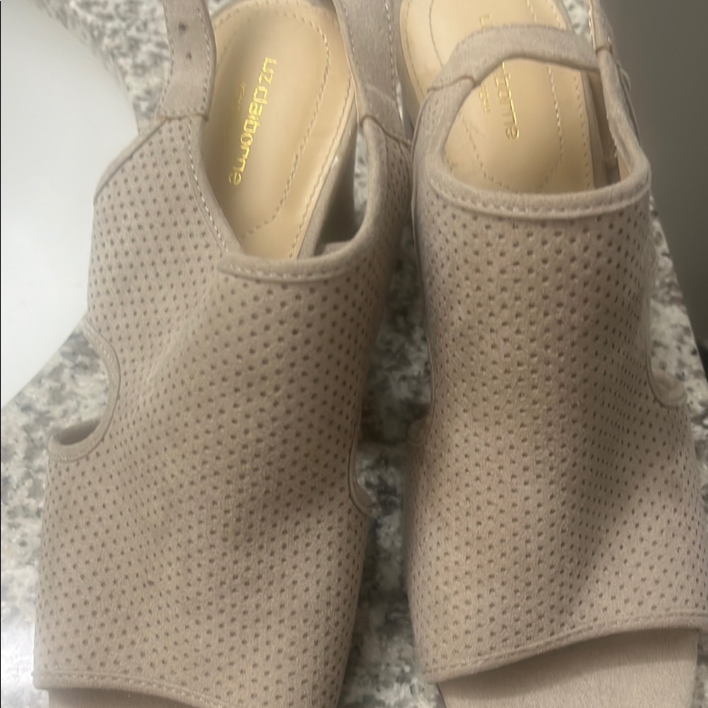 Liz Claiborne Tan Mules with Breathable Design